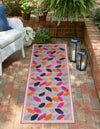 Bahama Breeze Outdoor Collection Area Rug - Nassau Runner Pink  lifestyle 70
