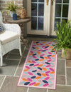 Bahama Breeze Outdoor Collection Area Rug - Nassau Runner Pink  lifestyle 186