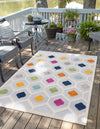 Bahama Breeze Outdoor Collection Area Rug -  Harbour Rectangle Gray  lifestyle 6