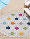Bahama Breeze Outdoor Collection Area Rug -  Harbour Round Gray  lifestyle 40