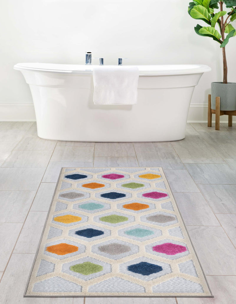 Bahama Breeze Outdoor Collection Area Rug -  Harbour Runner Gray  lifestyle 166