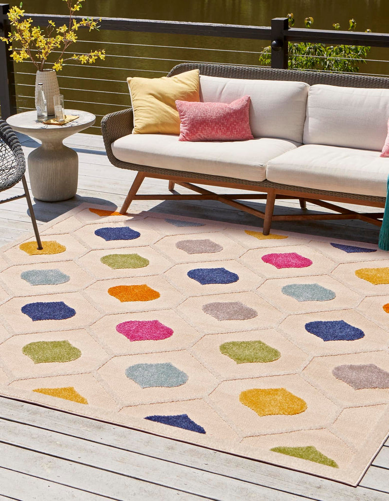 Bahama Breeze Outdoor Collection Area Rug -  Harbour Square Beige  lifestyle 57