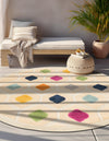 Bahama Breeze Outdoor Collection Area Rug -  Harbour Round Beige  lifestyle 132