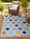 Bahama Breeze Outdoor Collection Area Rug -  Harbour Rectangle Blue  lifestyle 7