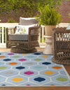 Bahama Breeze Outdoor Collection Area Rug -  Harbour Rectangle Blue  lifestyle 11