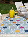 Bahama Breeze Outdoor Collection Area Rug -  Harbour Rectangle Blue  lifestyle 20