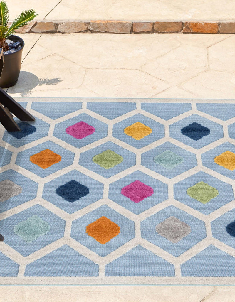 Bahama Breeze Outdoor Collection Area Rug -  Harbour Square Blue  lifestyle 58
