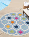 Bahama Breeze Outdoor Collection Area Rug -  Harbour Round Blue  lifestyle 59