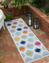 Bahama Breeze Outdoor Collection Area Rug -  Harbour Runner Blue  lifestyle 60