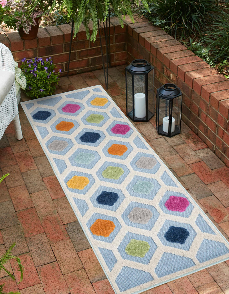 Bahama Breeze Outdoor Collection Area Rug -  Harbour Runner Blue  lifestyle 60