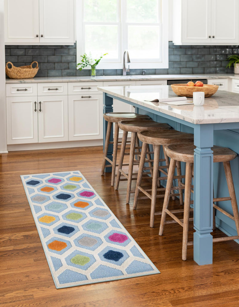Bahama Breeze Outdoor Collection Area Rug -  Harbour Runner Blue  lifestyle 124