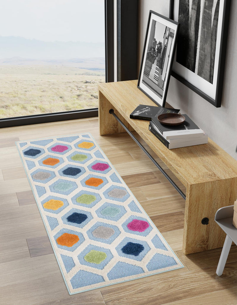 Bahama Breeze Outdoor Collection Area Rug -  Harbour Runner Blue  lifestyle 172
