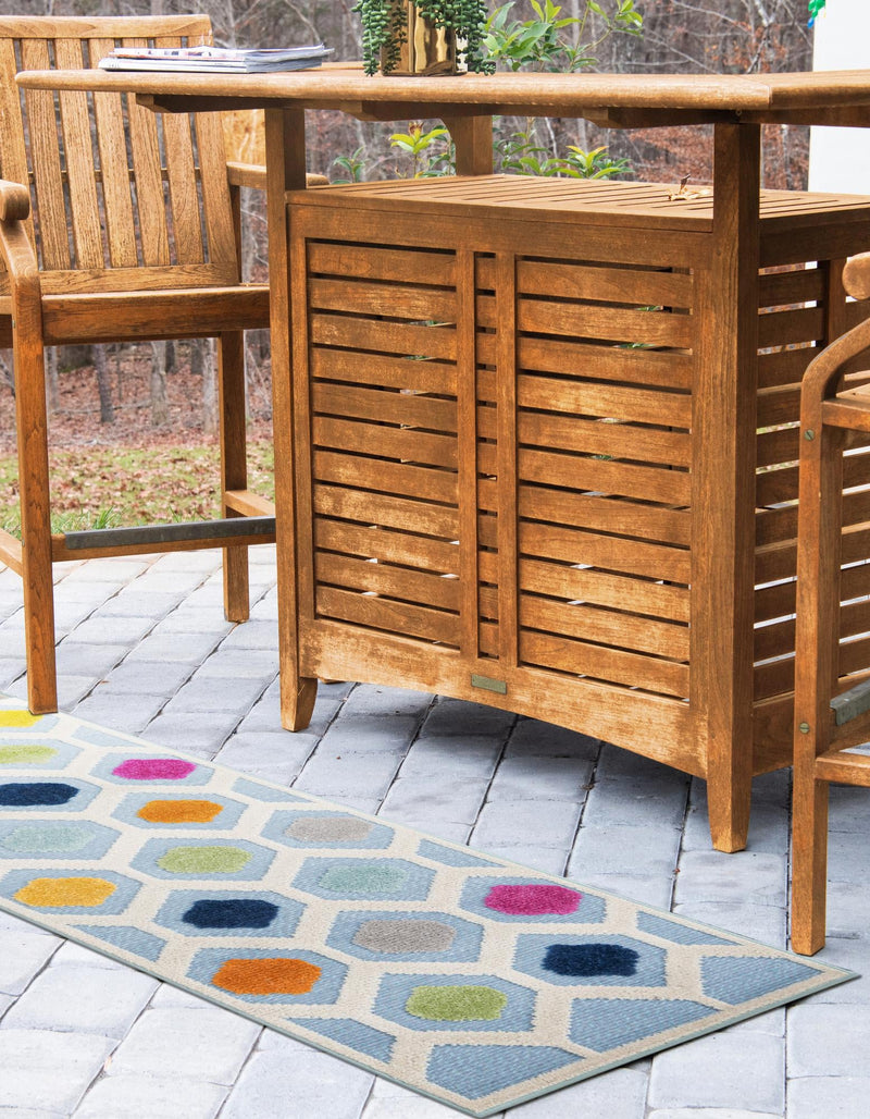 Bahama Breeze Outdoor Collection Area Rug -  Harbour Runner Blue  lifestyle 184