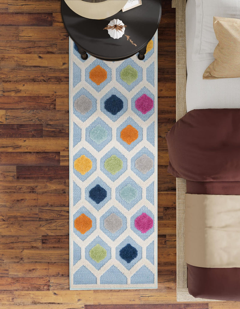 Bahama Breeze Outdoor Collection Area Rug -  Harbour Runner Blue  lifestyle 196