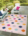 Bahama Breeze Outdoor Collection Area Rug -  Harbour Rectangle Pink  lifestyle 4