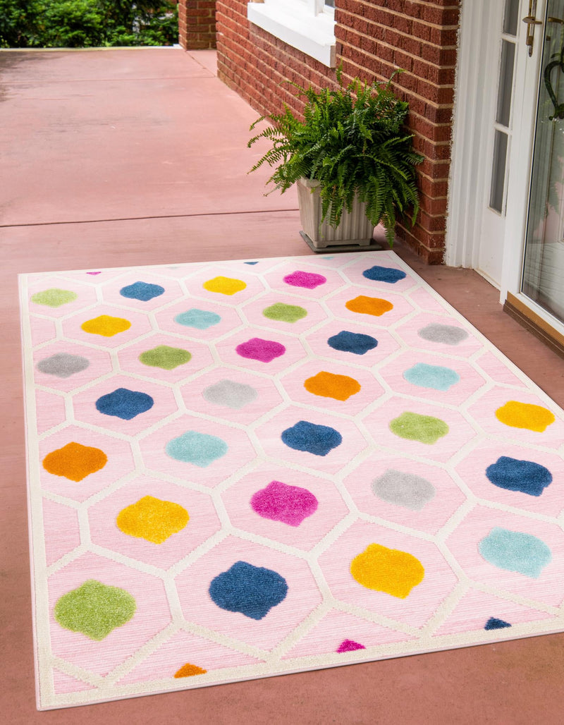Bahama Breeze Outdoor Collection Area Rug -  Harbour Rectangle Pink  lifestyle 15