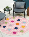Bahama Breeze Outdoor Collection Area Rug -  Harbour Round Pink  lifestyle 61