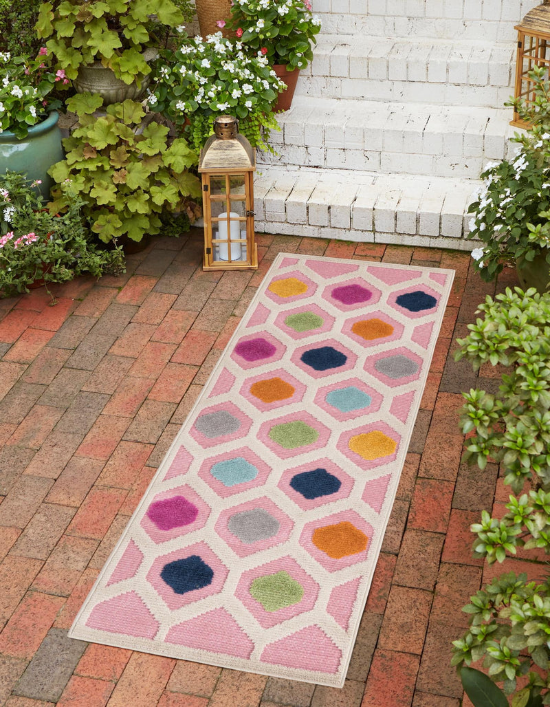 Bahama Breeze Outdoor Collection Area Rug -  Harbour Runner Pink  lifestyle 38