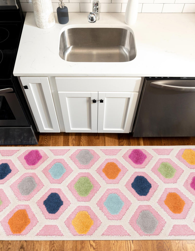 Bahama Breeze Outdoor Collection Area Rug -  Harbour Runner Pink  lifestyle 127