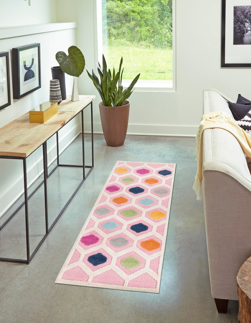 Bahama Breeze Outdoor Collection Area Rug -  Harbour Runner Pink  lifestyle 151