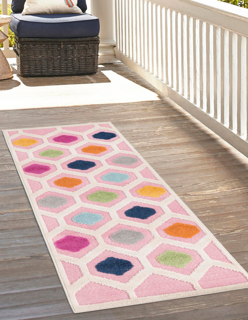 Bahama Breeze Outdoor Collection Area Rug -  Harbour Runner Pink  lifestyle 187