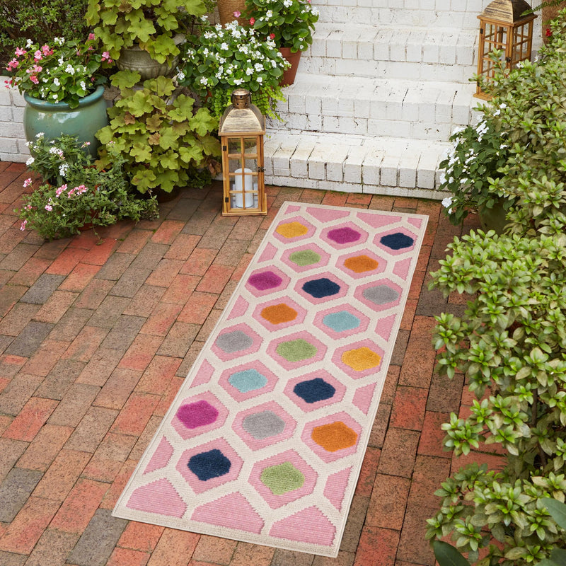 Bahama Breeze Outdoor Collection Area Rug -  Harbour Runner Pink  lifestyle 108