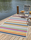 Bahama Breeze Outdoor Collection Area Rug -  Exuma Rectangle Gray  lifestyle 8