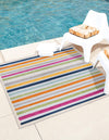 Bahama Breeze Outdoor Collection Area Rug -  Exuma Square Gray  lifestyle 59