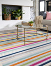 Bahama Breeze Outdoor Collection Area Rug -  Exuma Square Gray  lifestyle 123