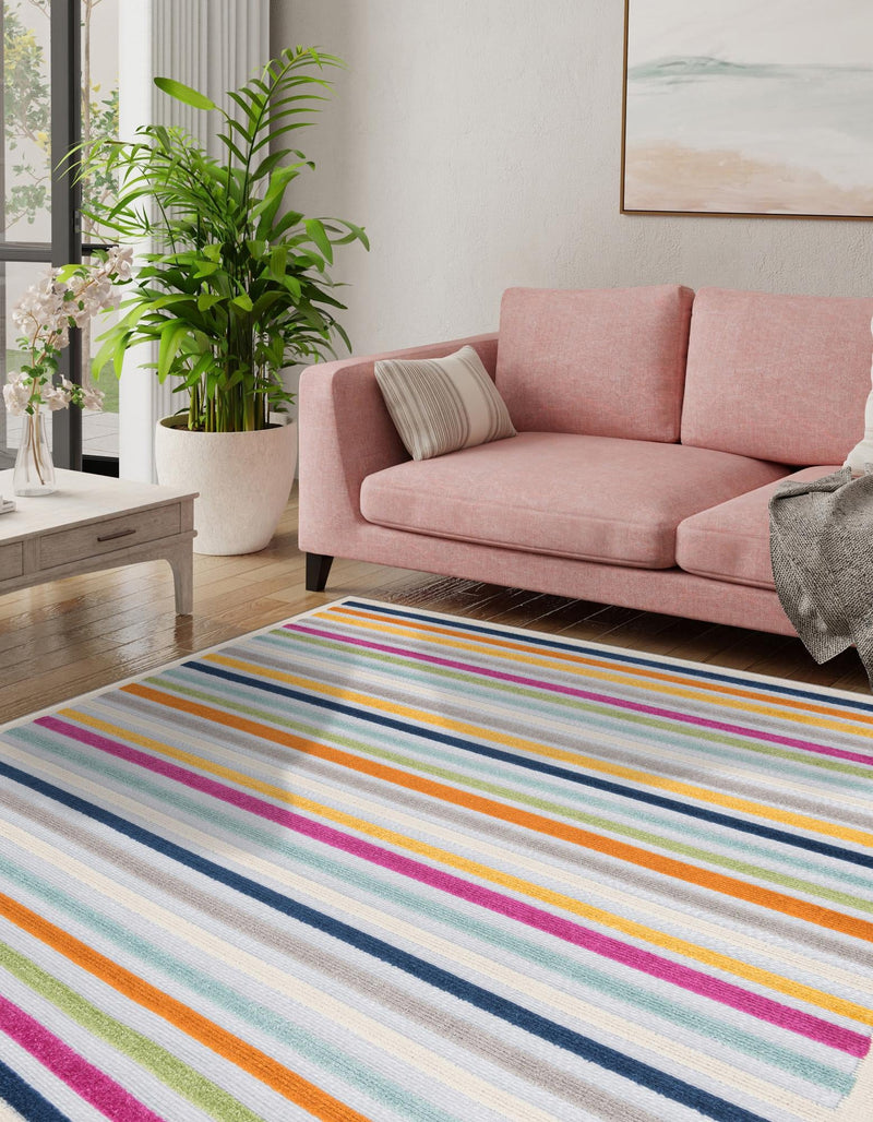 Bahama Breeze Outdoor Collection Area Rug -  Exuma Square Gray  lifestyle 163
