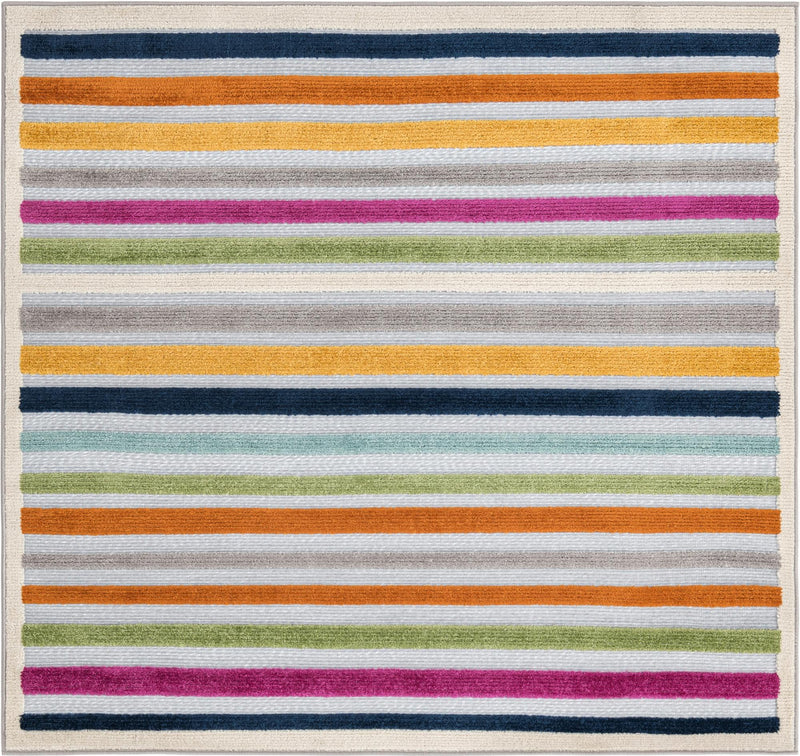 Bahama Breeze Outdoor Collection Area Rug -  Exuma Square Gray  lifestyle 60