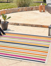 Bahama Breeze Outdoor Collection Area Rug -  Exuma Square Beige  lifestyle 74