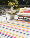 Bahama Breeze Outdoor Collection Area Rug -  Exuma Square Beige  lifestyle 136