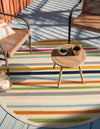 Bahama Breeze Outdoor Collection Area Rug -  Exuma Round Beige  lifestyle 137