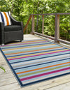 Bahama Breeze Outdoor Collection Area Rug -  Exuma Rectangle Blue  lifestyle 9