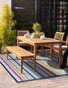 Bahama Breeze Outdoor Collection Area Rug -  Exuma Square Blue  lifestyle 179