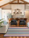 Bahama Breeze Outdoor Collection Area Rug -  Exuma Square Blue  lifestyle 189