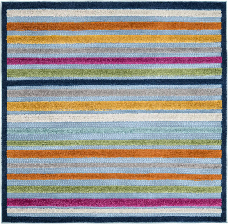 Bahama Breeze Outdoor Collection Area Rug -  Exuma Square Blue  lifestyle 57