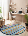 Bahama Breeze Outdoor Collection Area Rug -  Exuma Round Blue  lifestyle 150