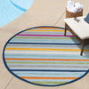 Bahama Breeze Outdoor Collection Area Rug -  Exuma Round Blue  lifestyle 101