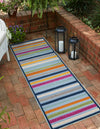 Bahama Breeze Outdoor Collection Area Rug -  Exuma Runner Blue  lifestyle 66