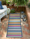 Bahama Breeze Outdoor Collection Area Rug -  Exuma Runner Blue  lifestyle 78