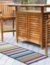 Bahama Breeze Outdoor Collection Area Rug -  Exuma Runner Blue  lifestyle 195