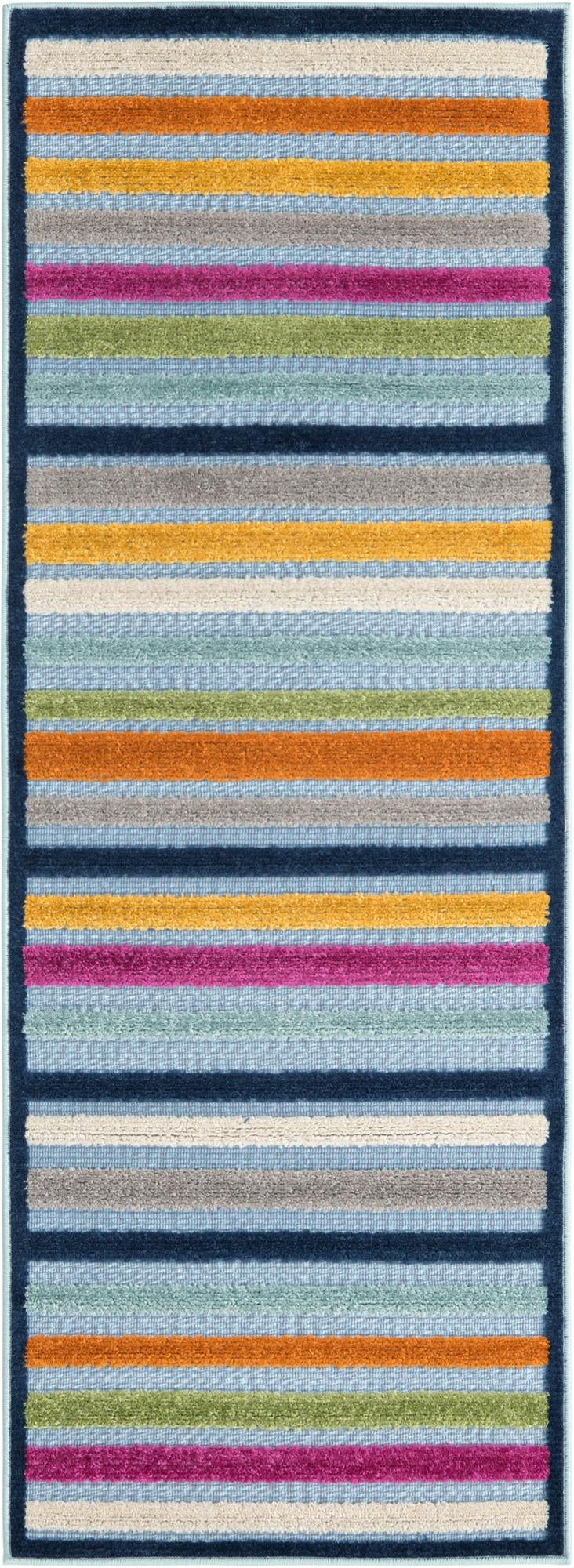 Bahama Breeze Outdoor Collection Area Rug -  Exuma Runner Blue  lifestyle 56