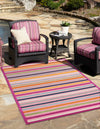 Bahama Breeze Outdoor Collection Area Rug -  Exuma Rectangle Pink  lifestyle 4