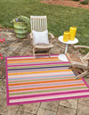 Bahama Breeze Outdoor Collection Area Rug -  Exuma Square Pink  lifestyle 43