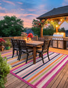 Bahama Breeze Outdoor Collection Area Rug -  Exuma Square Pink  lifestyle 141