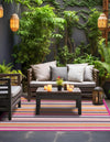 Bahama Breeze Outdoor Collection Area Rug -  Exuma Square Pink  lifestyle 161