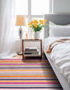 Bahama Breeze Outdoor Collection Area Rug -  Exuma Square Pink  lifestyle 171