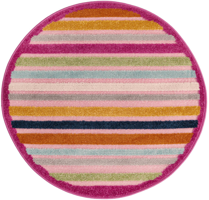 Bahama Breeze Outdoor Collection Area Rug -  Exuma Round Pink  lifestyle 61